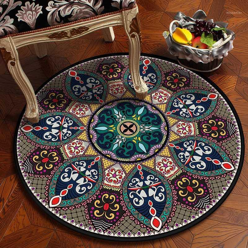 European style retro mandala round carpet balcony coffee table living room decoration floor mat kitchen1, See chart
European style retro mandala round carpet balcony coffee table living room decoration floor mat kitchen1, See chart