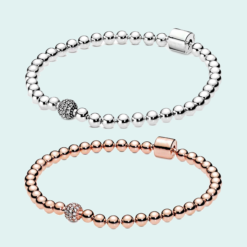 New 925 Sterling Silver Beaded Bracelet For Women Strands Joyeria Fina Para Mujer Bangle Fit Original Pandora DIY Charms Bransoletki Damskie Jewelry
New 925 Sterling Silver Beaded Bracelet For Women Strands Joyeria Fina Para Mujer Bangle Fit Original Pandora DIY Charms Bransoletki Damskie Jewelry