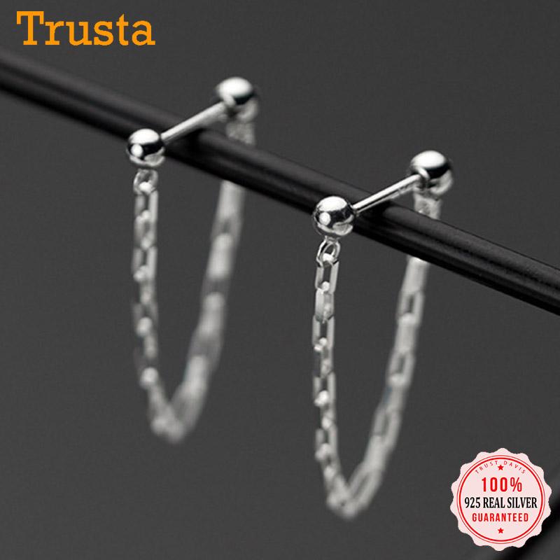 TrustDavis Real 925 Sterling Silver Fashion Pretty Chain Beads Stud Earrings For Women Valentine's Day Fine S925 Jewelry DB398
TrustDavis Real 925 Sterling Silver Fashion Pretty Chain Beads Stud Earrings For Women Valentine's Day Fine S925 Jewelry DB398