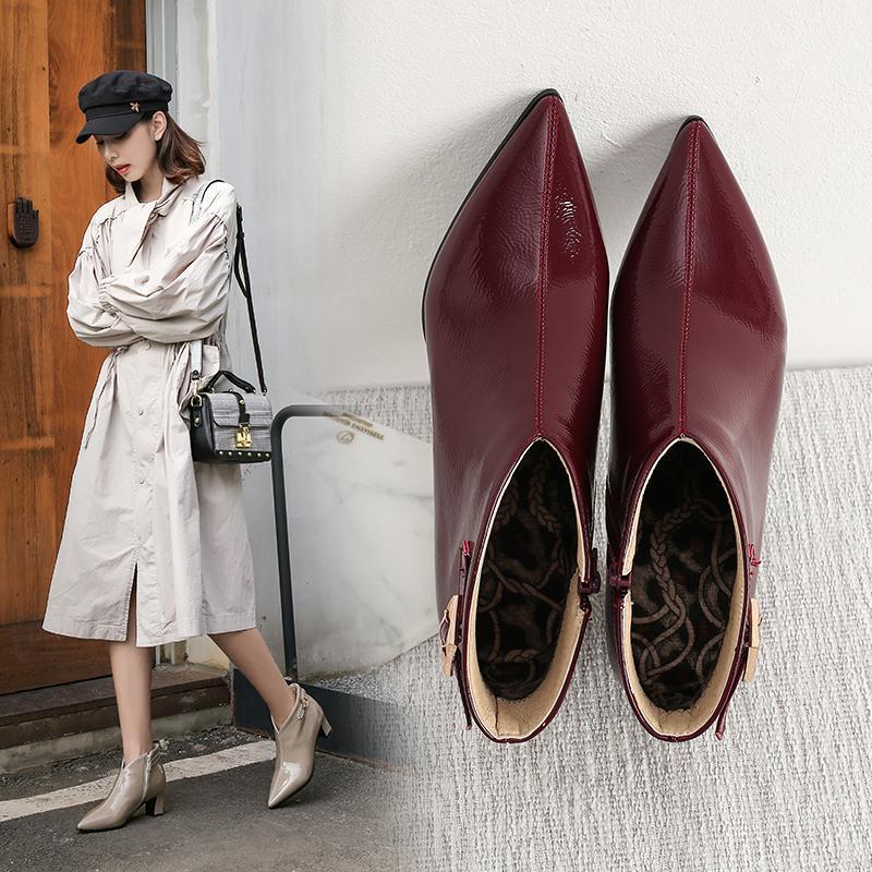 INS hot women ankle boots plus size 22-28cm Patent leather Europe and America Microfiber pointed toe women's high heel boots1, Black-autumn
INS hot women ankle boots plus size 22-28cm Patent leather Europe and America Microfiber pointed toe women's high heel boots1, Black-autumn