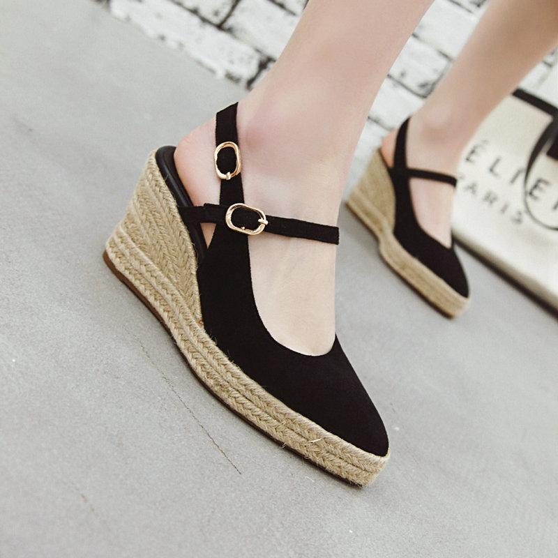 2021 Women shoes Straw Weaving Round Toe Wedge High Heel platform Slingback Shoes woman large Size 34-43, Beige
2021 Women shoes Straw Weaving Round Toe Wedge High Heel platform Slingback Shoes woman large Size 34-43, Beige