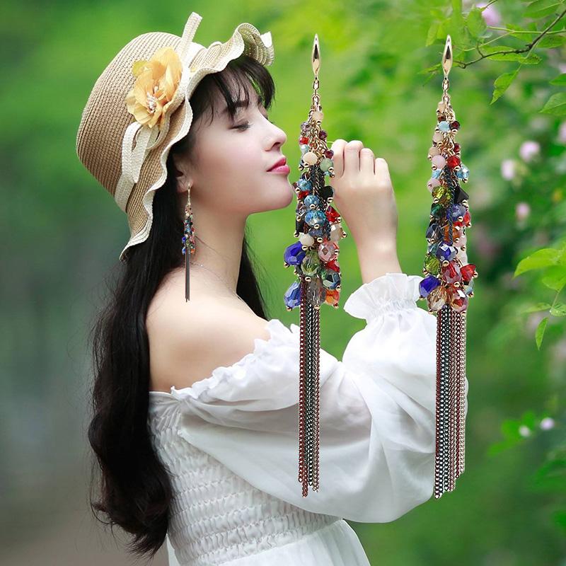 Dangle & Chandelier Fashion Crystal Beads Grape Chain Drop Tassel Earrings For Women Handmade Bohemian Long 2021 Jewelry Gifts
Dangle & Chandelier Fashion Crystal Beads Grape Chain Drop Tassel Earrings For Women Handmade Bohemian Long 2021 Jewelry Gifts