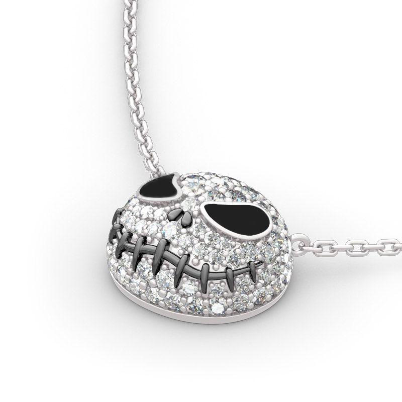 Nightmare Before Christmas Skull Name Necklace Chokers Women Chain Punk Crystal Jewelry Pumpkin Jack Enamel Necklace