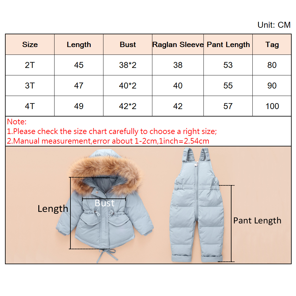 New Winter Children's Suit Down Jacket Two-piece Boy and Girl Down Jacket Bib -30 Winter Outing Ski Suit Thickened Down Jacket LJ201017