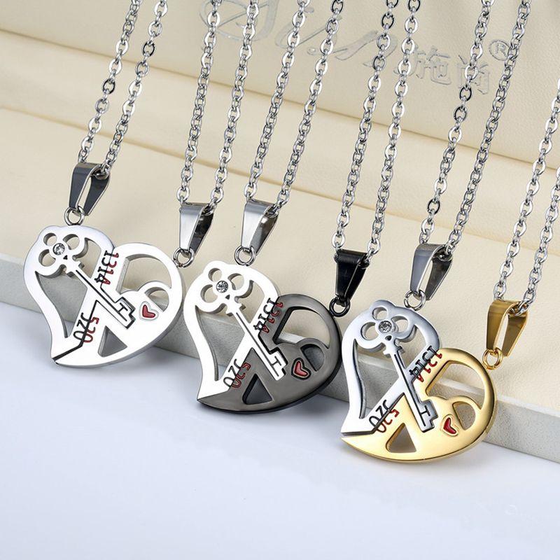 2009 new fashion personality splice key heart-shaped pendant 520 Necklace 1314 I love you Titanium steel couple jewelry manufact
2009 new fashion personality splice key heart-shaped pendant 520 Necklace 1314 I love you Titanium steel couple jewelry manufact