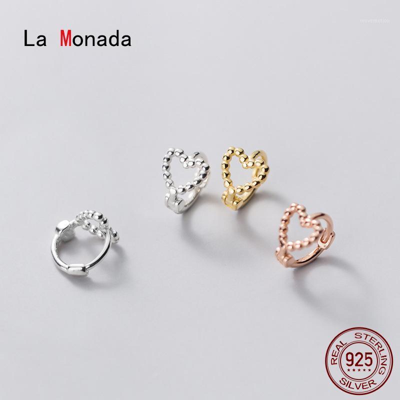 La Monada Bead Heart Hoop Earrings For Women Silver 925 Fine Women Earrings Jewelry Minimalist Hoop 925 Silver1