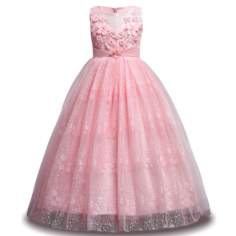 Girls Summer 7 8 9 10 11 12 Year Wedding Flower Girls Dress For Girls Princess Dress Kids Party Dresses Children Costume Clothes LJ200923