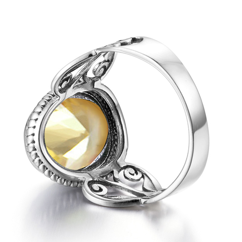 Redwood Yellow Citrine Rings For Women Boho 925 sterling silver Ring Gemstone Handmade Wedding Engagement Jewelry Send A GIft