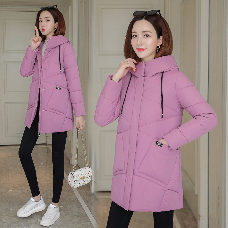 2020 women winter hooded warm coat cotton padded jacket big pockets female long parka womens wadded jaqueta feminina slim parkas LJ201127