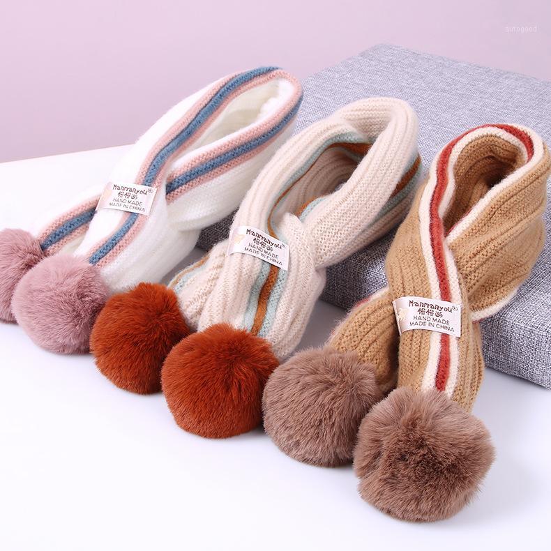 Scarves Winter Cashmere Warm Comfortable Children's Knitted Solid Color Scarf Boys Girls Universal Raccoon Fur Pom-pom Kids Scarves1
Scarves Winter Cashmere Warm Comfortable Children's Knitted Solid Color Scarf Boys Girls Universal Raccoon Fur Pom-pom Kids Scarves1