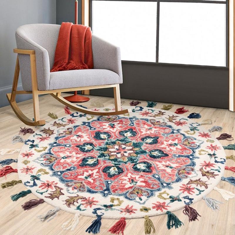 American pastoral 90% wool round shaped handmade bedside carpet ,Kilim style living room coffee table carpet, decoration mat
American pastoral 90% wool round shaped handmade bedside carpet ,Kilim style living room coffee table carpet, decoration mat