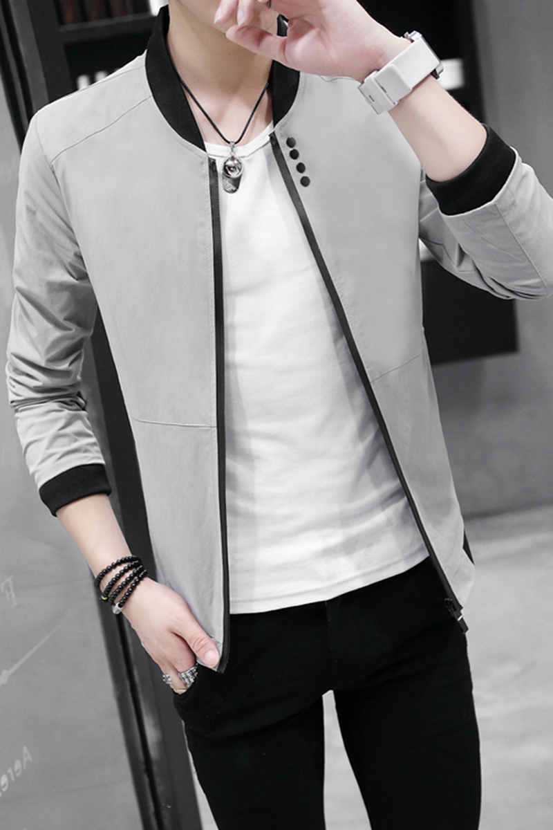 spring jacket male Korean youth handsome jacket men trend thin section gown personality baseball clothing 201127