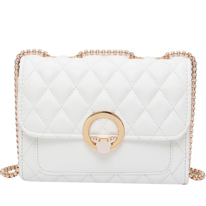 Fairy popular texture small bag new autumn and winter white rhombic chain messenger bag, Black
Fairy popular texture small bag new autumn and winter white rhombic chain messenger bag, Black