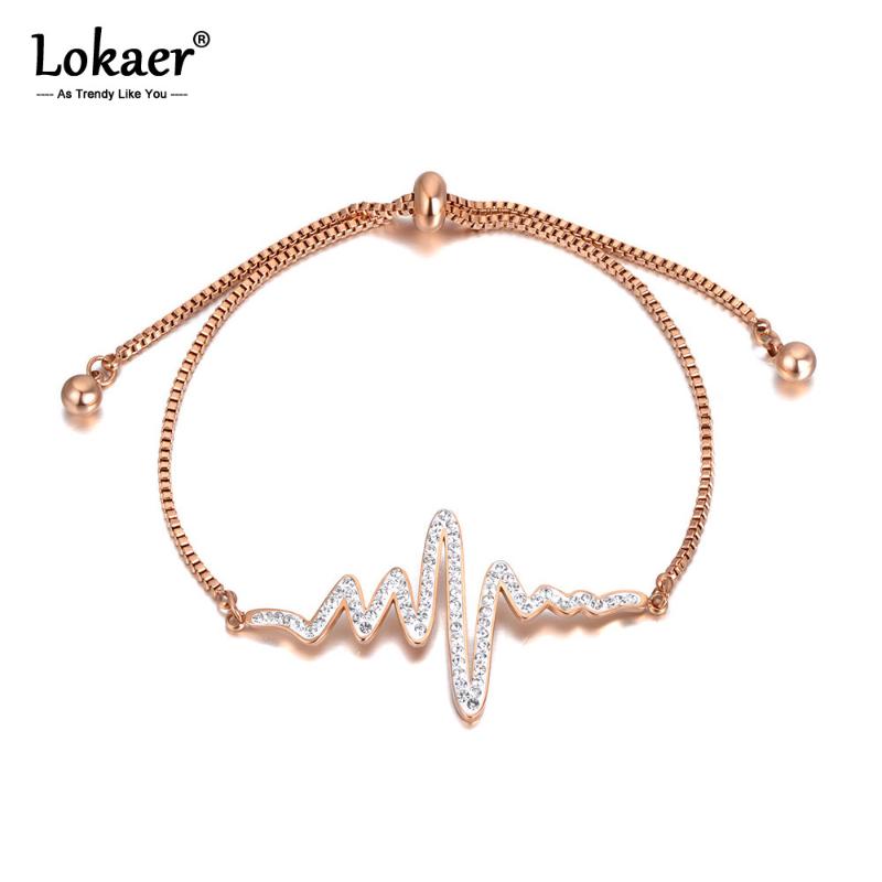 Lokaer Fashion Titanium Stainless Steel ECG Charm Bracelets For Women Bohemia CZ Crystal Party Chain Adjustable Bracelet B20218
Lokaer Fashion Titanium Stainless Steel ECG Charm Bracelets For Women Bohemia CZ Crystal Party Chain Adjustable Bracelet B20218