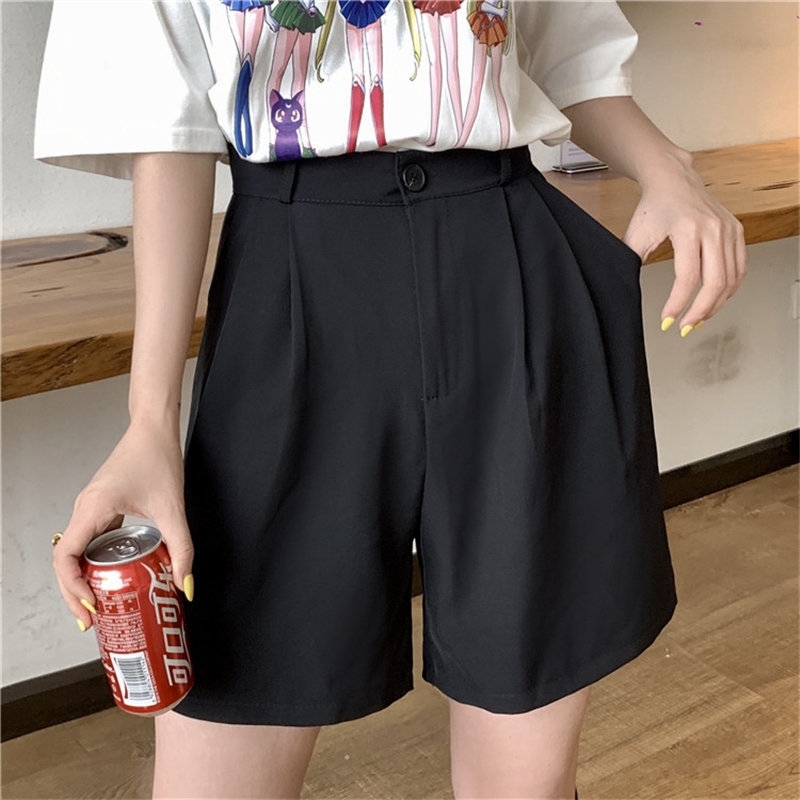 HziriP Women Bottoms Solid Office Lady Korea Chic Shorts Summer Female Straight Short Casual High Waist Fashion Feminino Y200512, Black
HziriP Women Bottoms Solid Office Lady Korea Chic Shorts Summer Female Straight Short Casual High Waist Fashion Feminino Y200512, Black