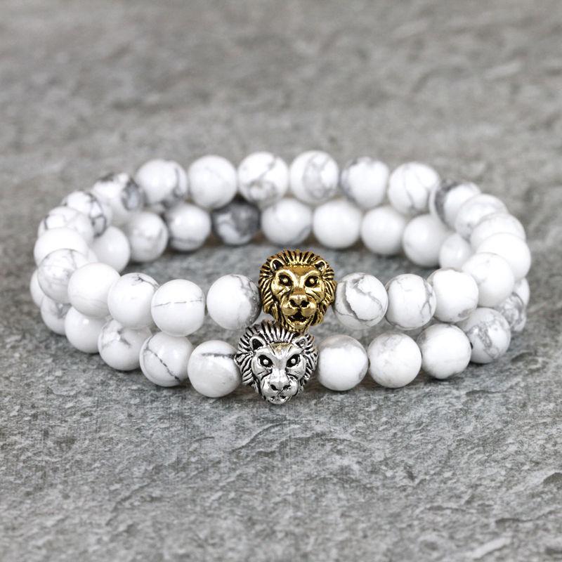 Charm Bracelets Charming Lion Men Antique Wholesale 8mm White Howlite Natural Stone Bead Hand Leo Buddha Homme
Charm Bracelets Charming Lion Men Antique Wholesale 8mm White Howlite Natural Stone Bead Hand Leo Buddha Homme