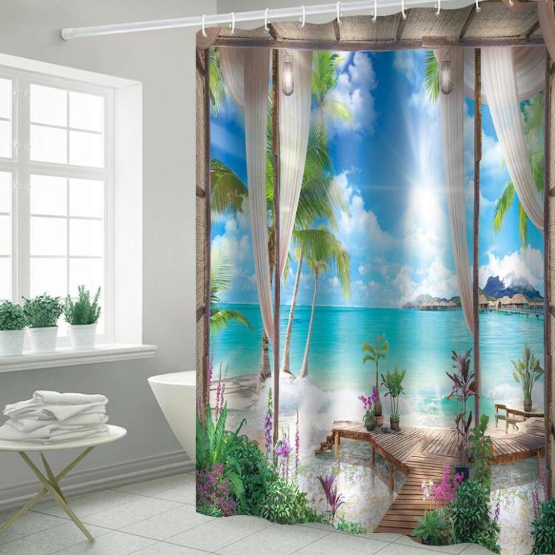 Beautiful Pastoral Sea Beach Print Shower Curtain Waterproof Polyester Fabric Hangings Bathroom Curtains Bath Cortinas ZC096
Beautiful Pastoral Sea Beach Print Shower Curtain Waterproof Polyester Fabric Hangings Bathroom Curtains Bath Cortinas ZC096