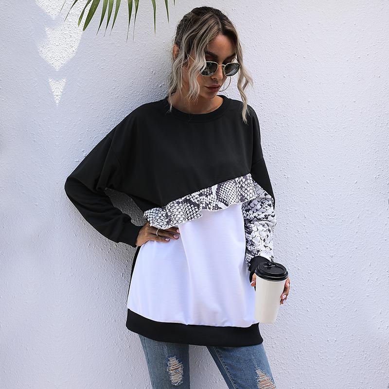 Round Neck Leopard Print Stitching Long-Sleeved Casual Hoodie Women' 2020 Spring Autumn Slim Black Pullover Top
Round Neck Leopard Print Stitching Long-Sleeved Casual Hoodie Women' 2020 Spring Autumn Slim Black Pullover Top