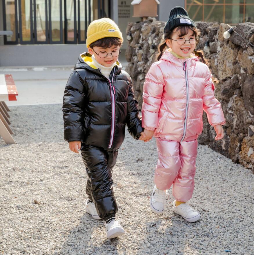 Russia Winter Warm Children Clothing Sets for Boys Boys Natural Fur Down Cotton Snow Wear Windproof Ski Suit Kids Baby ClothesX1019