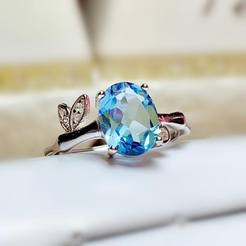 Cluster Rings Natural Real Blue Topaz Leaves Style Ring Per Jewelry 6*8mm 1.6ct Gemstone 925 Sterling Silver Fine T20892, Golden;silver
Cluster Rings Natural Real Blue Topaz Leaves Style Ring Per Jewelry 6*8mm 1.6ct Gemstone 925 Sterling Silver Fine T20892, Golden;silver