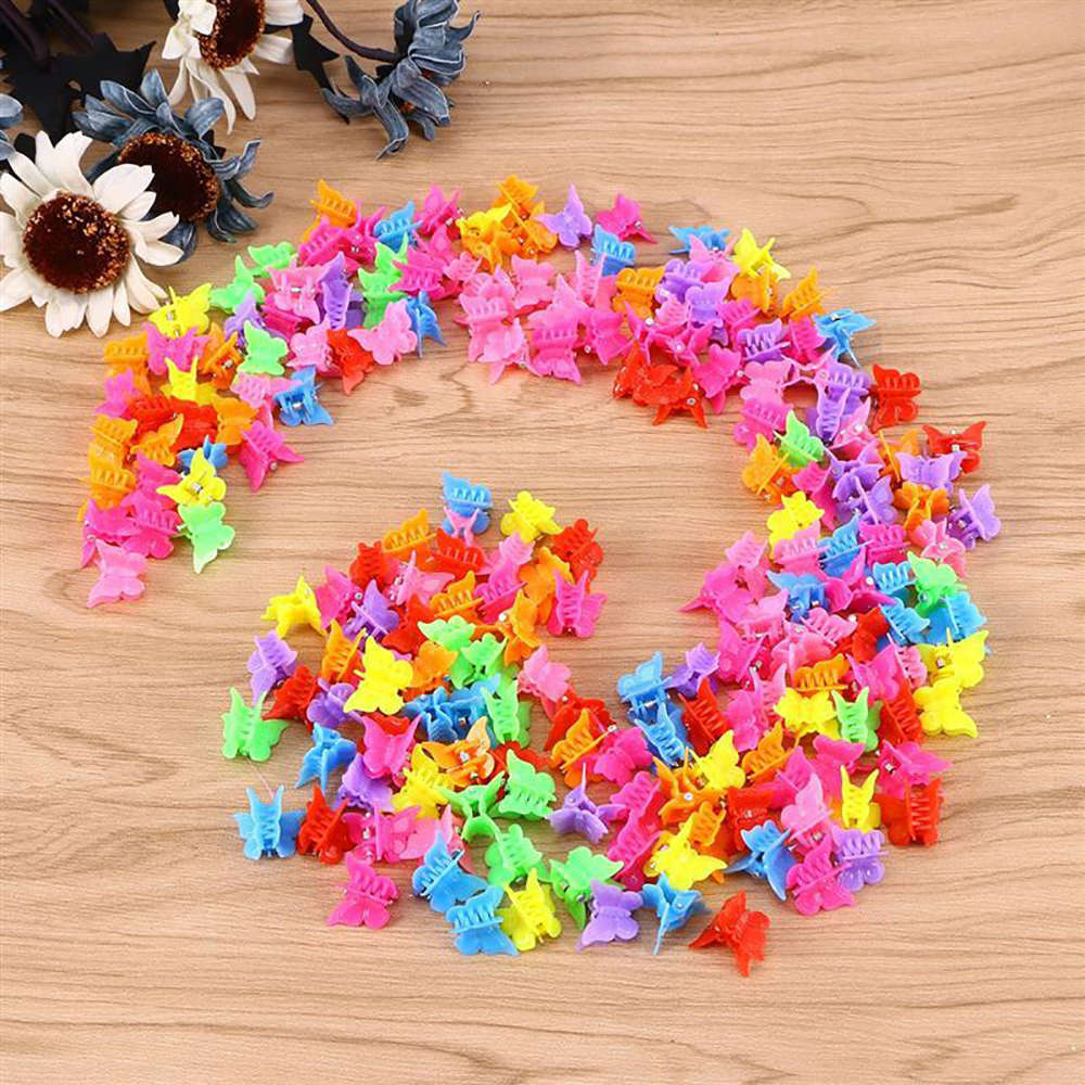2050100pcs Butterfly Hair Clips Mixed Color Mini Hair Claws Barrettes Clamps Jaw Headwear Hair Styling Accessories Beauty Tool2159