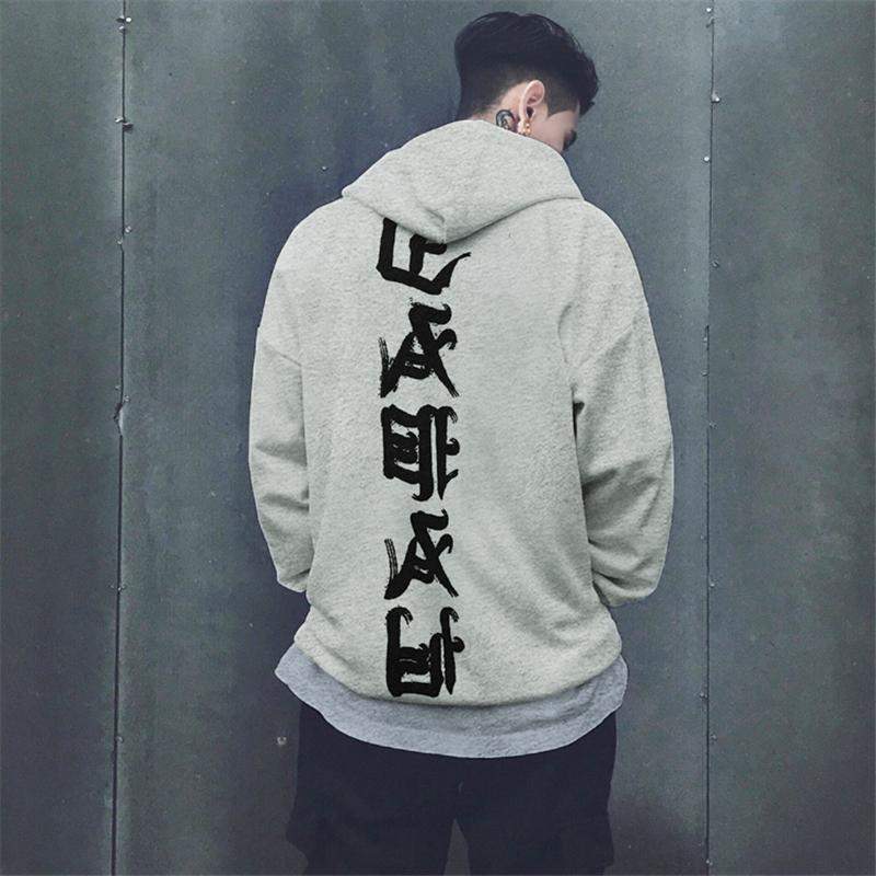 Autumn Winter Hooded Hoodies Fashion Hip Hop Headwear Sweatshirts Kanji Print Hoody Hoodies Sweatshirts Us Size 201020