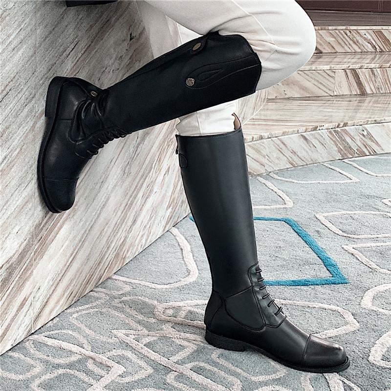 Riding Boota Knee-high Flat Equestrian Women Boots Belt Matal Ladies Shoes Fall Winter Botas Feminina Rider Cow Leather 2020 New, Black
Riding Boota Knee-high Flat Equestrian Women Boots Belt Matal Ladies Shoes Fall Winter Botas Feminina Rider Cow Leather 2020 New, Black