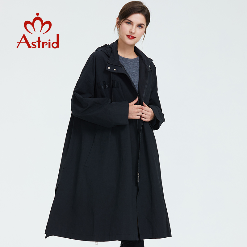 Astrid trench coat Women Hooded Plus Size high quality Windbreaker fashion Gothic Long Loose Suitable for everyone coat B02 201211