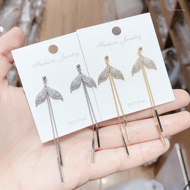 Delicate 14K Real Gold Fish Tail Stud Earrings For Women Luxury Zircon CZ Long Tassel Gift, Golden;silver
Delicate 14K Real Gold Fish Tail Stud Earrings For Women Luxury Zircon CZ Long Tassel Gift, Golden;silver