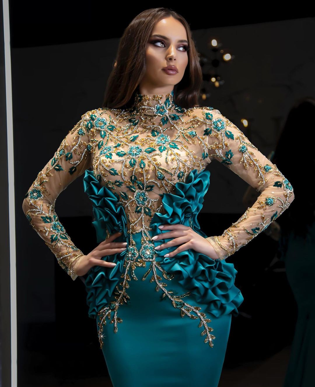 arabic aso ebi stylish luxurious sexy evening dresses lace beaded prom dresses mermaid formal party second reception gowns zj339