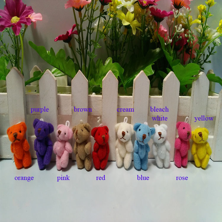 100pcs/lot, Wholesale 3.5cm Mini joint bear teddy bear, plush Stuffed Toy 10 colors to choose
100pcs/lot, Wholesale 3.5cm Mini joint bear teddy bear, plush Stuffed Toy 10 colors to choose