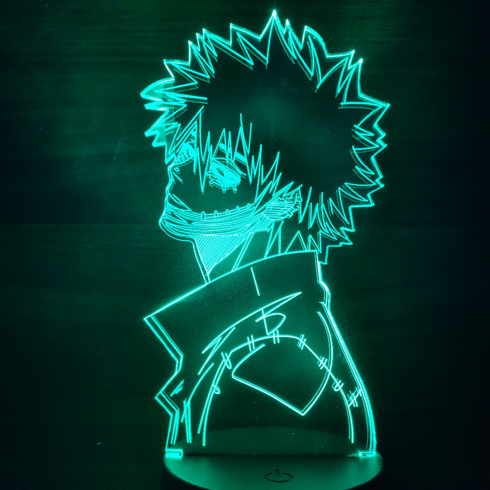 MY HERO ACADEMIA DABI Figures 3d Anime Lamp Nightlight Model Toys Boku no Hero Academia Dabi Figurine Collection Led Toy
