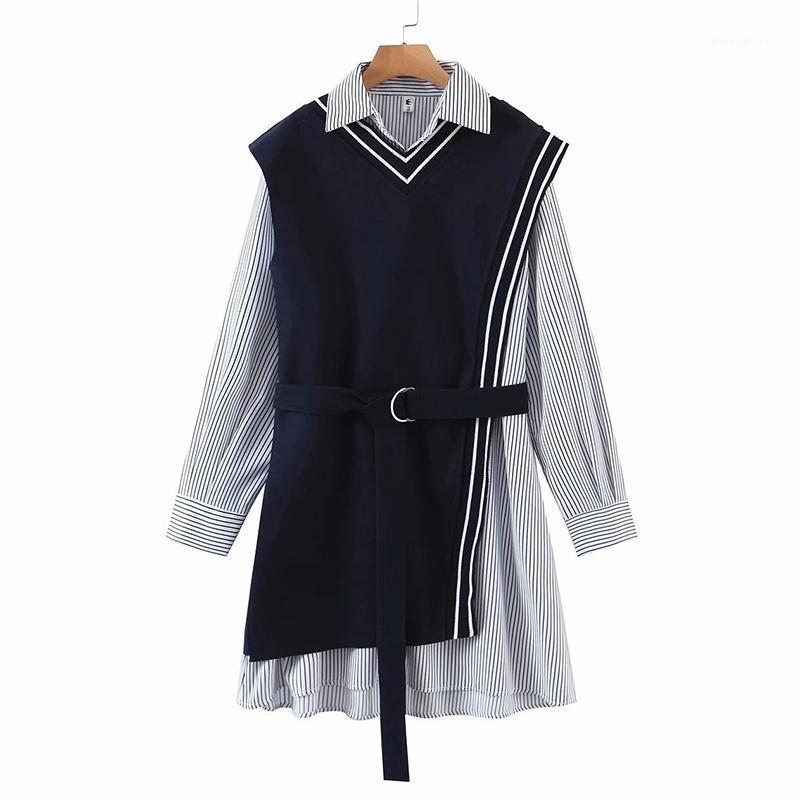 Vintage Two Piece Dress Women Striped Shirt Dresses With Belt Long Sleeve Casual Female Vestiods Patchwork Dress1, Blue
Vintage Two Piece Dress Women Striped Shirt Dresses With Belt Long Sleeve Casual Female Vestiods Patchwork Dress1, Blue