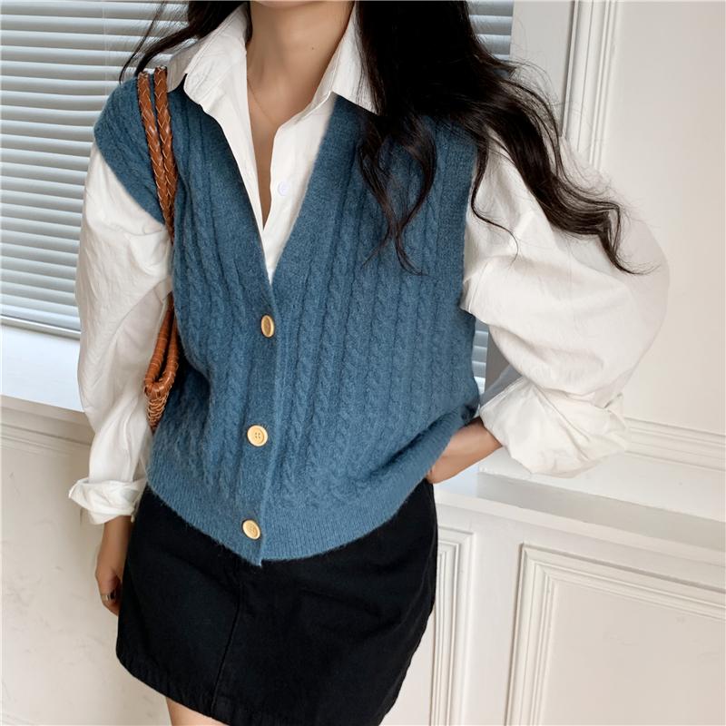 New 2021 Autumn And Winter Korean Style V Neck Knitted Solid Color Sleeveless Vest Sweaters Womens Pullovers Womens, White-vest
New 2021 Autumn And Winter Korean Style V Neck Knitted Solid Color Sleeveless Vest Sweaters Womens Pullovers Womens, White-vest
