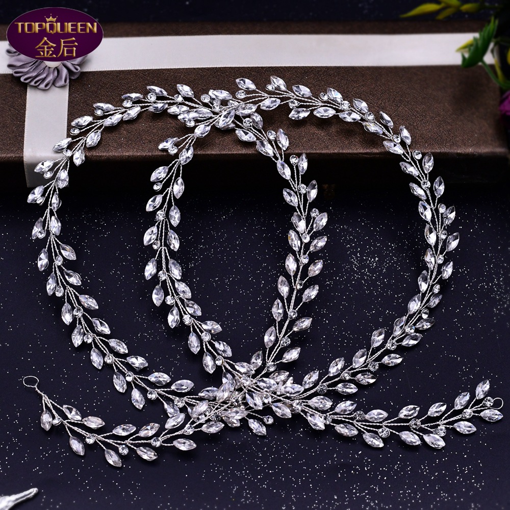 Braided Long Circle Rhinestone Strip Headdress Crystal Bridal Headwear Crown Rhinestone with Wedding Jewelry Hair Accessories Diamond Bridal Crowns