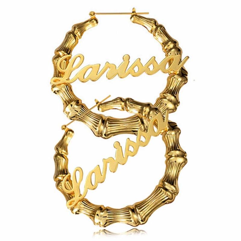 50/70/90mm Stainless Steel Customizable Bamboo Hoop Earrings Custom Name Earrings Customize Hiphop Bamboo Earring for Women Gift
50/70/90mm Stainless Steel Customizable Bamboo Hoop Earrings Custom Name Earrings Customize Hiphop Bamboo Earring for Women Gift