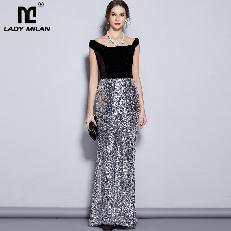 Women' Runway Designer Dresses Slash Neckline Cap Sleeves Velvet Bodice Patchwork Sequined Elegant Long Party Dresses, Multi
Women' Runway Designer Dresses Slash Neckline Cap Sleeves Velvet Bodice Patchwork Sequined Elegant Long Party Dresses, Multi