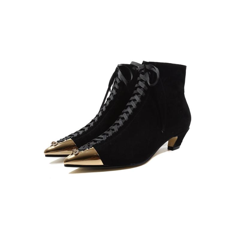 2020 new ankle women boots high quality sheep suede fashion bottom heel sexy pointed toe lace up comfortable women's shoes, Black
2020 new ankle women boots high quality sheep suede fashion bottom heel sexy pointed toe lace up comfortable women's shoes, Black