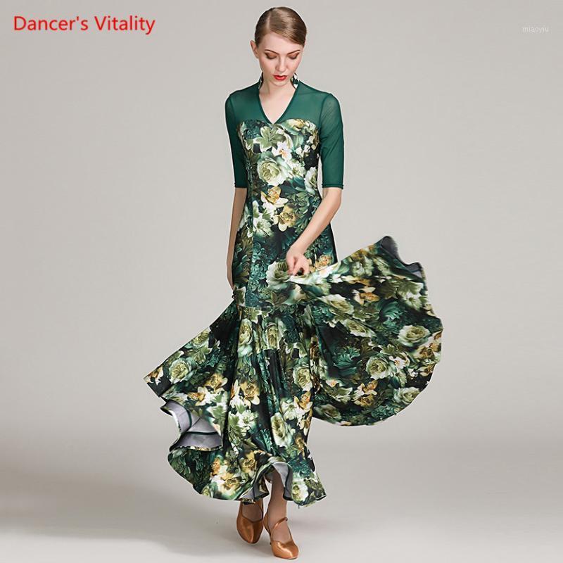 Stage Wear Fashion Print Ballroom Dance Dress 2021 Women Gauze Half Sleeve Big Swing Dresses Waltz Performance Costumes1, Black
Stage Wear Fashion Print Ballroom Dance Dress 2021 Women Gauze Half Sleeve Big Swing Dresses Waltz Performance Costumes1, Black
