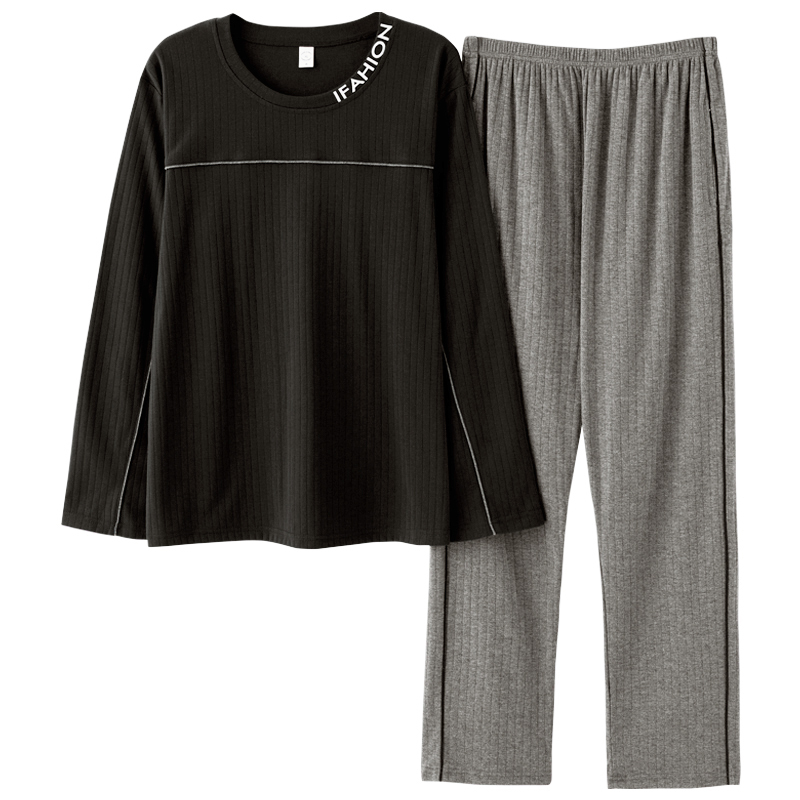 Spring Korean Long Sleeve Pajama Sets for Men Cotton Sleepwear Suit Nightwear Male Loungewear Pyjamas Homewear Home Clothes 201111