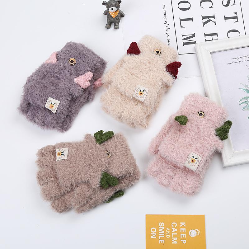 Five Fingers Gloves 1 Pair Girls Half-finger Little Elk Winter Fingerless Knitted Woolen Thickened Warmth Clamshell Fluffy Cute Glove
Five Fingers Gloves 1 Pair Girls Half-finger Little Elk Winter Fingerless Knitted Woolen Thickened Warmth Clamshell Fluffy Cute Glove