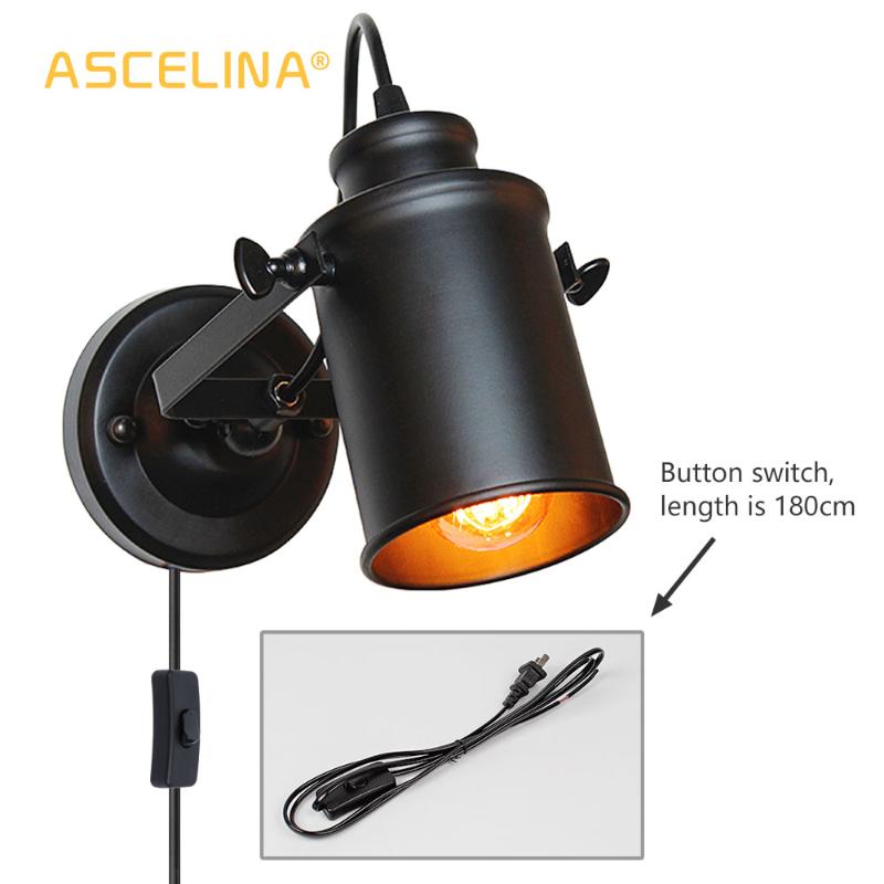 Retro sconce Loft American country wall light fixture Industrial Wall Lamp Vintage light with Button / dimming switch handy
Retro sconce Loft American country wall light fixture Industrial Wall Lamp Vintage light with Button / dimming switch handy