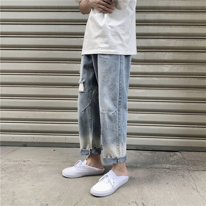 2021 Men's Brem Spring and New Lean Winter Torn Nine Stitches Homeless Pants Jeans Go Clothes JYSJ, Blue
2021 Men's Brem Spring and New Lean Winter Torn Nine Stitches Homeless Pants Jeans Go Clothes JYSJ, Blue