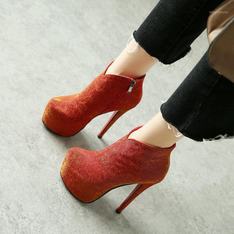 Black Red Women Ankle Boots Sexy High Heels Winter Boots Party Dress 16CM Heel Stiletto Platform Woman 2020 Autumn1
Black Red Women Ankle Boots Sexy High Heels Winter Boots Party Dress 16CM Heel Stiletto Platform Woman 2020 Autumn1