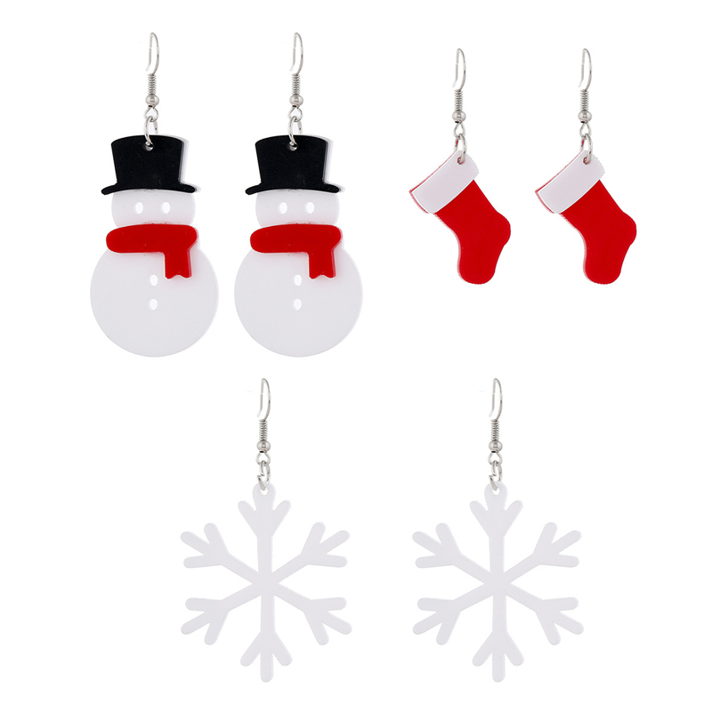 New style lovely Christmas jewelry geometric Snowflake Snowman Christmas Stocking drop earrings with women's acrylic fashion accessories
New style lovely Christmas jewelry geometric Snowflake Snowman Christmas Stocking drop earrings with women's acrylic fashion accessories