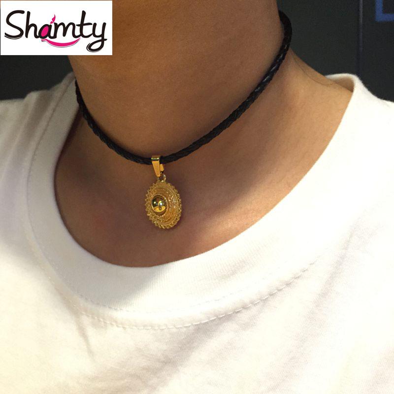 Shamty Pure Gold Color Ethiopian Choker Necklace Jewelry Black Leather Rope Nigeria Sudan Eritrea Kenya Habesha style item
Shamty Pure Gold Color Ethiopian Choker Necklace Jewelry Black Leather Rope Nigeria Sudan Eritrea Kenya Habesha style item