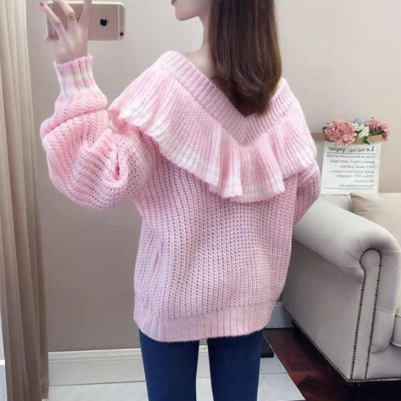 New fall 2021 sexy shirt woman loose deep v-neck a shoulder color sweater mesh tops winter clothes y514 ITER, Good bay
New fall 2021 sexy shirt woman loose deep v-neck a shoulder color sweater mesh tops winter clothes y514 ITER, Good bay