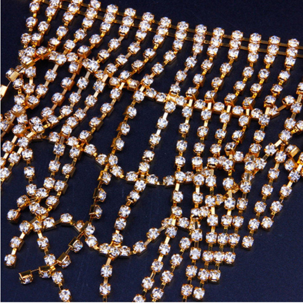 Stonefans Sexy Lingerie Crystal Thong Panties Body Chain Bra Showgirl Body Jewelry Rhinestone Bracelet Underwear Belly Chain T200508