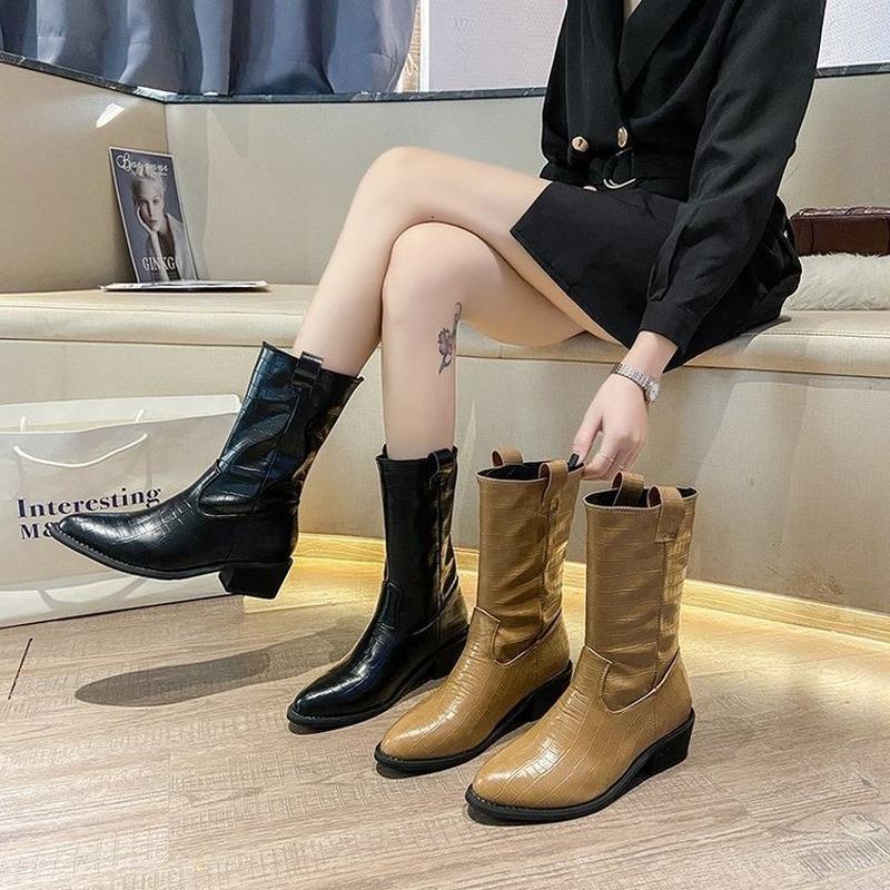 Mid-Calf Boots Brown 2020 New Women Vintage Leather Square Heel Pointed Toe Boot Keep Warm Shoes British Style Large Size, Black
Mid-Calf Boots Brown 2020 New Women Vintage Leather Square Heel Pointed Toe Boot Keep Warm Shoes British Style Large Size, Black