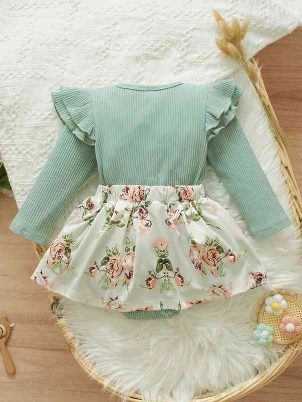 Baby Girl Floral Print Bow Front Dress SHE
